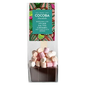 Cocoba Chocolate Hot Chocolate Spoons>Vegan Marshmallow Salted Caramel Hot Chocolate Spoon