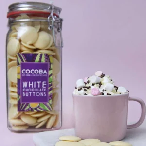 Cocoba Chocolate Chocolate Button Jars>White Chocolate Buttons Jar