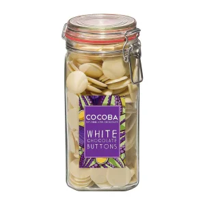 Cocoba Chocolate Chocolate Button Jars>White Chocolate Buttons Jar