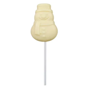 Cocoba Chocolate Party Bag Fillers>White Chocolate Snowman Lollipop