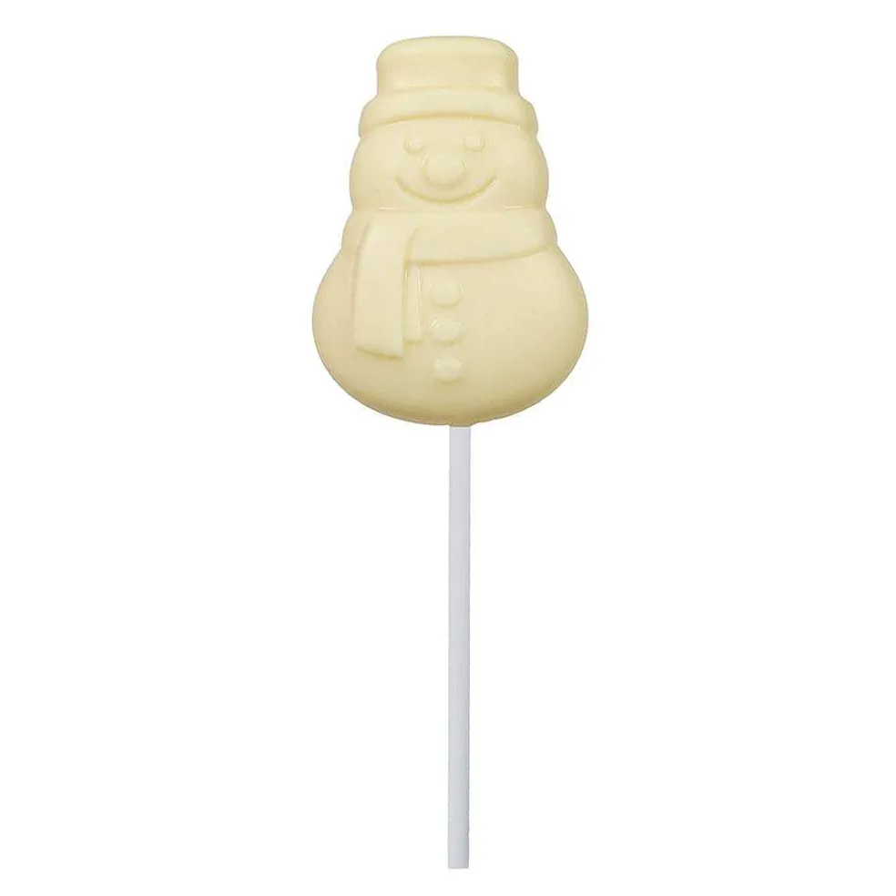 white_chocolate_snowman_l_0.webp Cocoba Chocolate Party Bag Fillers>White Chocolate Snowman Lollipop