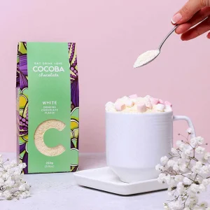 Cocoba Chocolate Toppings>White Drinking Chocolate Flakes